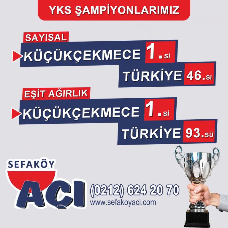 2021 YKS Küçükçekmece 1.si Türkiye 46.sı, Eşit Ağırlık Küçükçekmece 1.si Türkiye 93.sü Sefaköy Açı'dan çıkmıştır.